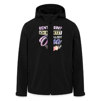 Ruhestand RENTNERIN BIN JETZT VOLLZEIT OMA - Recycelte Männer Softshell-Jacke von Stanley/Stella - Schwarz - Vorne - AI Model Male 185 light (185cm)