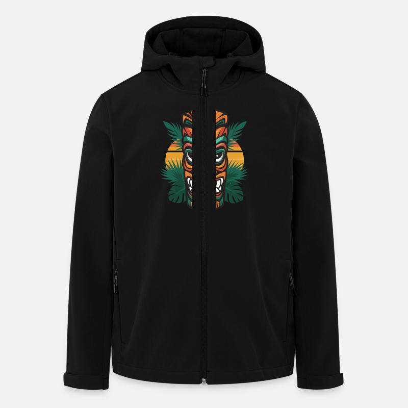 Tiki Kultur Maori Maske für einen Tkik Fans - Recycelte Männer Softshell-Jacke von Stanley/Stella - Schwarz