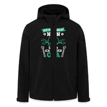 Großvater MUSS NICHT NEIN SAGEN BIN DER OPA - Recycelte Männer Softshell-Jacke von Stanley/Stella - Schwarz - Vorne - AI Model Male 185 light (185cm)