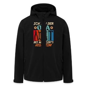 Großvater BIN DER OPA BEI MIR GIBT'S KEIN NEIN - Recycelte Männer Softshell-Jacke von Stanley/Stella - Schwarz - Vorne - AI Model Male 185 light (185cm)