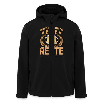 Rentner DAS SCHUFTEN HAT EIN ENDE ES LEBE DIE - Recycelte Männer Softshell-Jacke von Stanley/Stella - Schwarz - Vorne - AI Model Male 185 light (185cm)