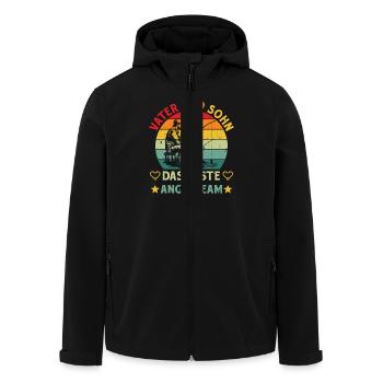SOHN UND VATER DAS BESTE ANGELTEAM Männer Angler - Recycelte Männer Softshell-Jacke von Stanley/Stella - Schwarz - Vorne - AI Model Male 185 light (185cm)
