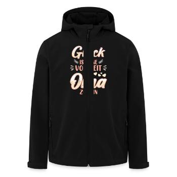 Rentnerin GLÜCK IST EINE VOLLZEIT OMA ZU SEIN - Recycelte Männer Softshell-Jacke von Stanley/Stella - Schwarz - Vorne - AI Model Male 185 light (185cm)