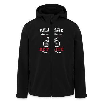 Un Retraité Sur Son Vélo Humour Retraite Cycliste - Veste softshell homme en polyester recyclé Stanley/Stella - noir - Devant - AI Model Male 185 light (185cm)