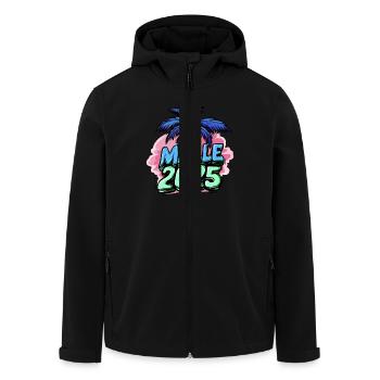 Malle 2025 Mallorca Palme - Recycelte Männer Softshell-Jacke von Stanley/Stella - Schwarz - Vorne - AI Model Male 185 light (185cm)