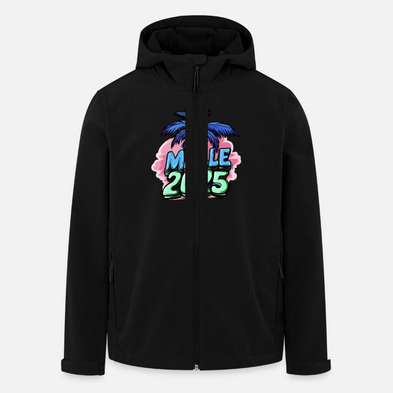 Malle 2025 Mallorca Palme - Recycelte Männer Softshell-Jacke von Stanley/Stella - Schwarz