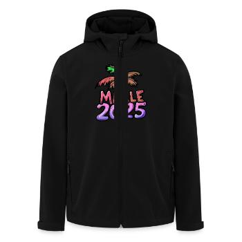 Malle 2025 Mallorca Palme - Recycelte Männer Softshell-Jacke von Stanley/Stella - Schwarz - Vorne - AI Model Male 185 light (185cm)
