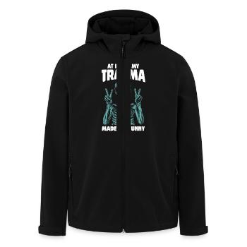Au moins, mon traumatisme s’est moqué de moi - Veste softshell homme en polyester recyclé Stanley/Stella - noir - Devant - AI Model Male 185 light (185cm)