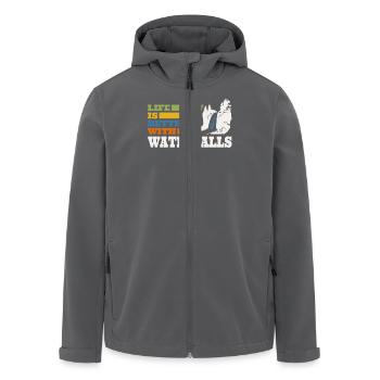 La vie est meilleure avec des cascades de nature - Veste softshell homme en polyester recyclé Stanley/Stella - charbon - Devant - AI Model Male 185 light (185cm)