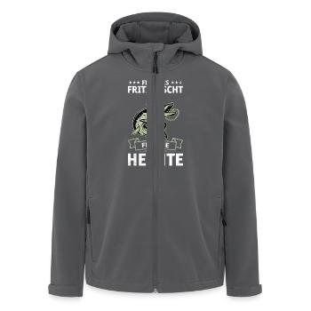 Hecht Angeln FISCHERS FRITZE FISCHT FRISCHE HECHTE - Recycelte Männer Softshell-Jacke von Stanley/Stella - Anthrazit - Vorne - AI Model Male 185 light (185cm)