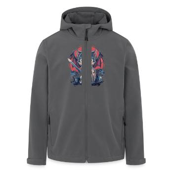 Chevalier chat épique avec des compagnons dragons - Veste softshell homme en polyester recyclé Stanley/Stella - noir - Devant - AI Model Male 185 light (185cm)