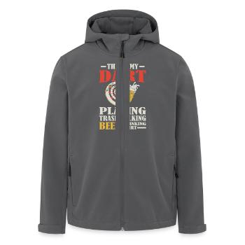 Darts Play Trash Talk Beer Drinking - Men’s Recycled Softshell Jacket by Stanley/Stella - anthracite - Front - AI Model Male 185 light (185cm)