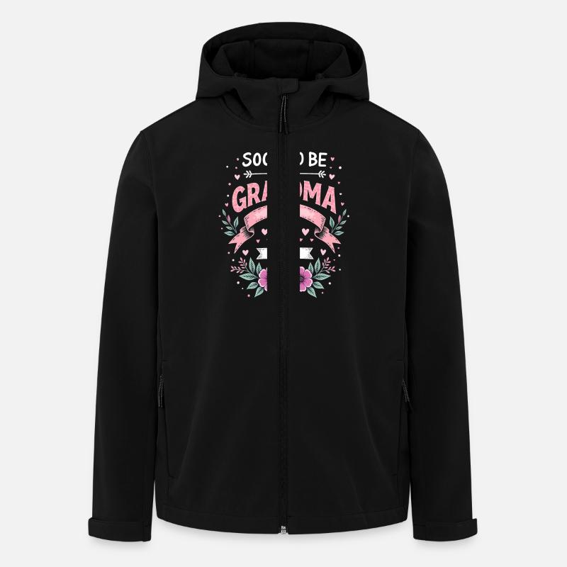Bientôt grand-mère, bientôt grand-mère - Veste softshell homme en polyester recyclé Stanley/Stella - noir