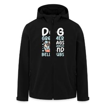 Dog Groomer Wags Bubbles And Belly Rubs - Recycelte Männer Softshell-Jacke von Stanley/Stella - Schwarz - Vorne - AI Model Male 185 light (185cm)