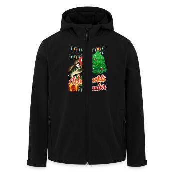 WEIHNACHTS ZANDER Lustiges Angler Outfit - Recycelte Männer Softshell-Jacke von Stanley/Stella - Schwarz - Vorne - AI Model Male 185 light (185cm)