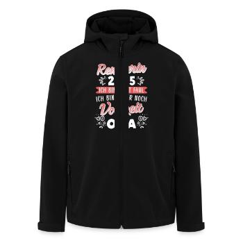 RENTNERIN 2025 BIN NICHT FAUL BIN NOCH VOLLZEIT - Recycelte Männer Softshell-Jacke von Stanley/Stella - Schwarz - Vorne - AI Model Male 185 light (185cm)