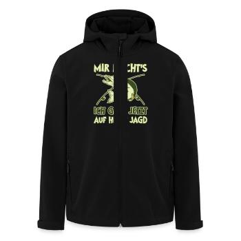 Angler MIR REICHT'S ICH GEH JETZT AUF HECHT JAGD - Recycelte Männer Softshell-Jacke von Stanley/Stella - Schwarz - Vorne - AI Model Male 185 light (185cm)