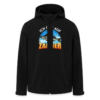 Angler ICH GEH AUF ZANDER Angeln Hobby Angler - Recycelte Männer Softshell-Jacke von Stanley/Stella - Schwarz - Vorne - AI Model Male 185 light (185cm)