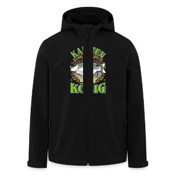 KAPRFEN KÖNIG Lustiges Karpfen Angler Outfit - Recycelte Männer Softshell-Jacke von Stanley/Stella - Schwarz - Vorne - AI Model Male 185 light (185cm)