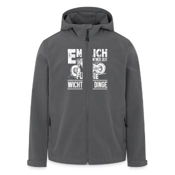 Rentner ENDLICH ZEIT FÜR DIE WICHTIGEN DINGE - Recycelte Männer Softshell-Jacke von Stanley/Stella - Anthrazit - Vorne - AI Model Male 185 light (185cm)