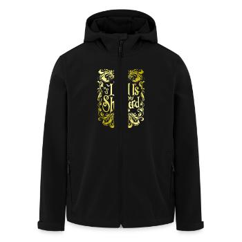 Verset biblique Le Seigneur est mon berger Jésus Psaume 23 - Veste softshell homme en polyester recyclé Stanley/Stella - noir - Devant - AI Model Male 185 light (185cm)