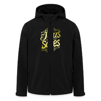 Jésus-Christ sauve le verset biblique, la foi, l’espérance - Veste softshell homme en polyester recyclé Stanley/Stella - noir - Devant - AI Model Male 185 light (185cm)