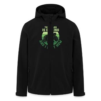 L’herbe m’appelle et je dois tondre - tondeuses à gazon - Veste softshell homme en polyester recyclé Stanley/Stella - noir - Devant - AI Model Male 185 light (185cm)
