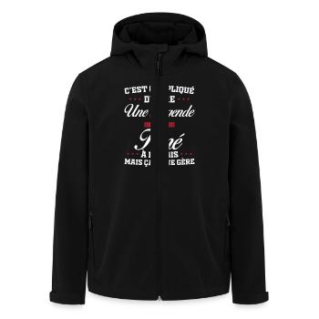 A legend and physiotherapist - Men’s Recycled Softshell Jacket by Stanley/Stella - black - Front - AI Model Male 185 light (185cm)