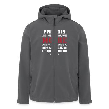 Sometimes I think I'm ugly so I think of sister - Men’s Recycled Softshell Jacket by Stanley/Stella - anthracite - Front - AI Model Male 185 light (185cm)