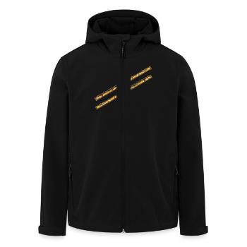 Flute Geometric - Men’s Recycled Softshell Jacket by Stanley/Stella - black - Front - AI Model Male 185 light (185cm)