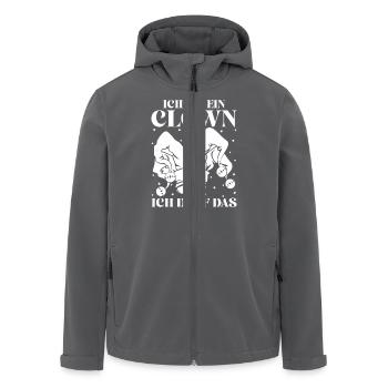 Circus Graphic Clown I May The Circus Artist - Men’s Recycled Softshell Jacket by Stanley/Stella - anthracite - Front - AI Model Male 185 light (185cm)