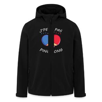 I Can't I Have Ping Pong Humor Geschenk - Recycelte Männer Softshell-Jacke von Stanley/Stella - Schwarz - Vorne - AI Model Male 185 light (185cm)