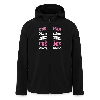 Geschenk für die Oma - eine außergewöhnliche Oma - Recycelte Männer Softshell-Jacke von Stanley/Stella - Schwarz - Vorne - AI Model Male 185 light (185cm)
