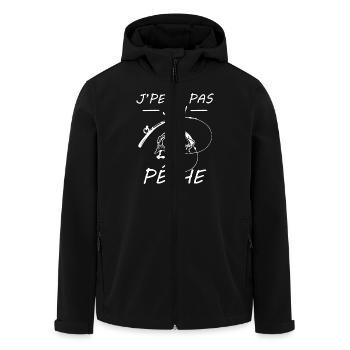 Je peux pas j'ai pêche cadeau anniversaire humour - Veste softshell homme en polyester recyclé Stanley/Stella - noir - Devant - AI Model Male 185 light (185cm)