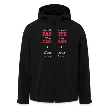 Pas Parfaite mais je suis Aide Soignante - Veste softshell homme en polyester recyclé Stanley/Stella - noir - Devant - AI Model Male 185 light (185cm)