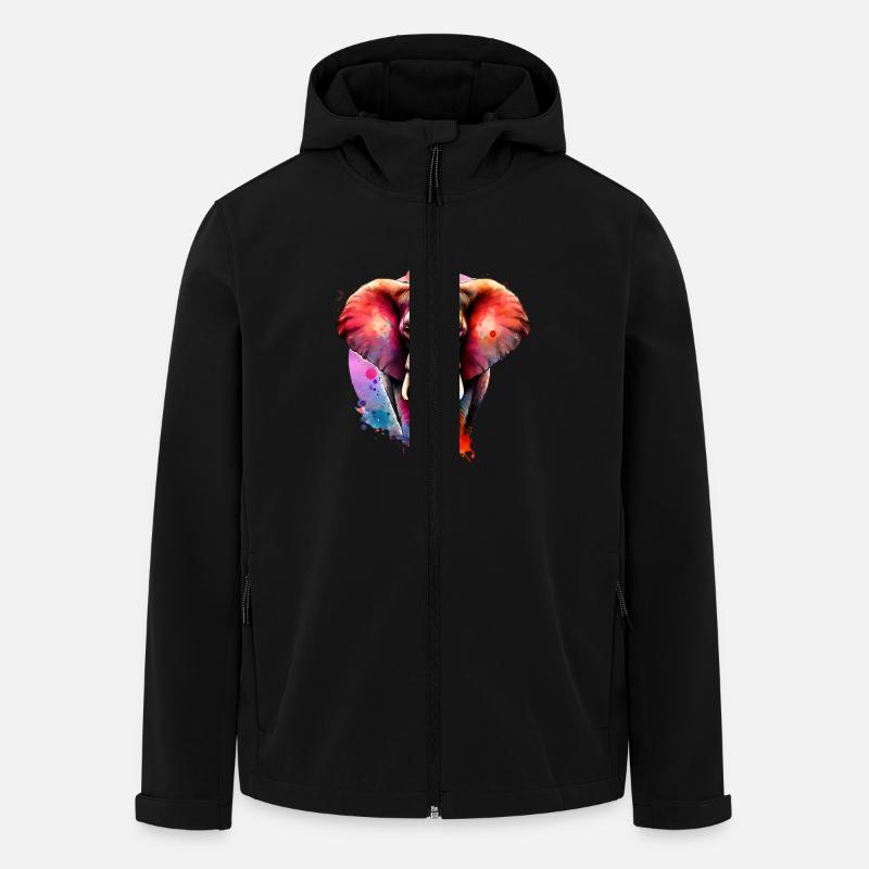 Éléphant - Veste softshell homme en polyester recyclé Stanley/Stella - noir