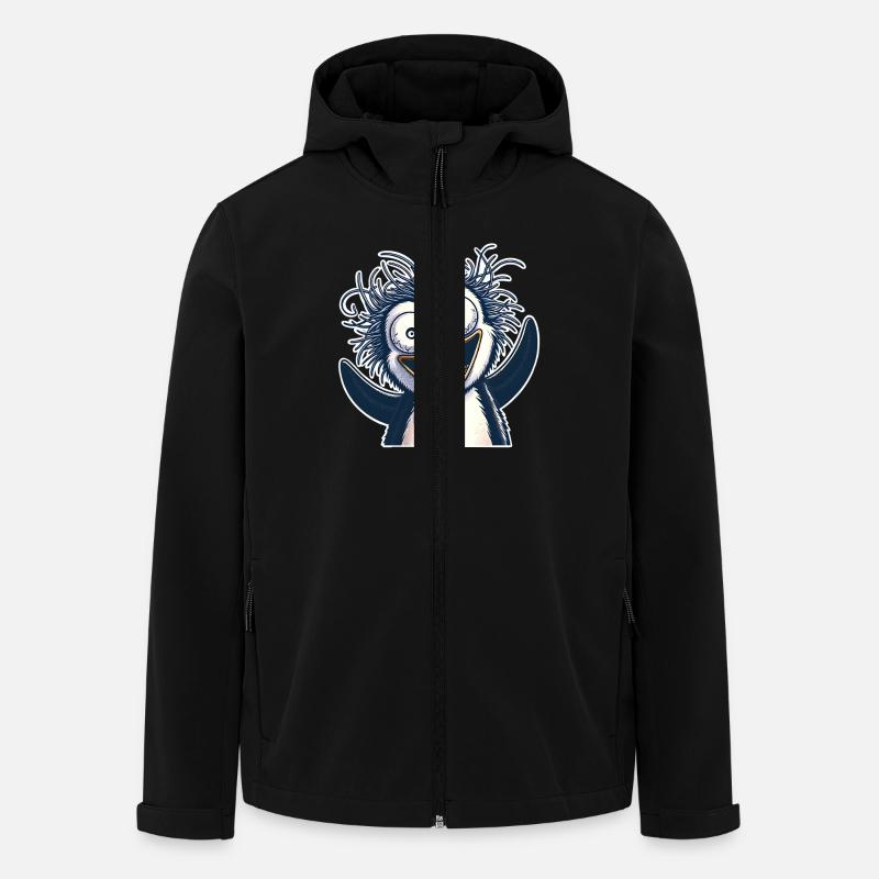 Pinguin Crazy - Recycelte Männer Softshell-Jacke von Stanley/Stella - Schwarz