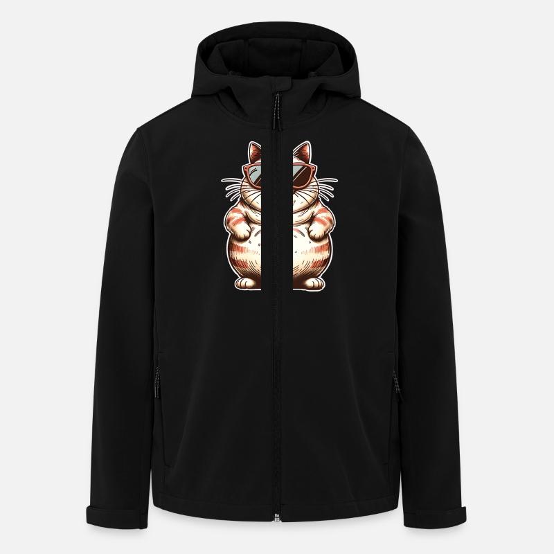 Fat Cool Cat - Men’s Recycled Softshell Jacket by Stanley/Stella - black