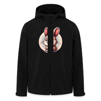 Rabbit Rabbit - Men’s Recycled Softshell Jacket by Stanley/Stella - black - Front - AI Model Male 185 light (185cm)