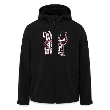 Wein geht immer - Recycelte Männer Softshell-Jacke von Stanley/Stella - Schwarz - Vorne - AI Model Male 185 light (185cm)