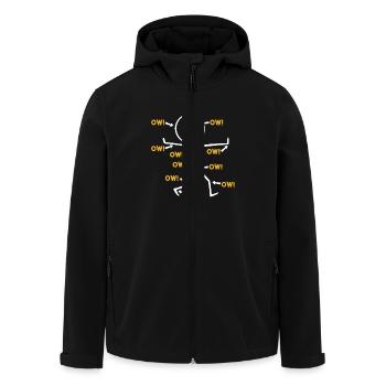 Drôle de « Aïe ! » Illustration de bonhomme allumette avec - Veste softshell homme en polyester recyclé Stanley/Stella - noir - Devant - AI Model Male 185 light (185cm)