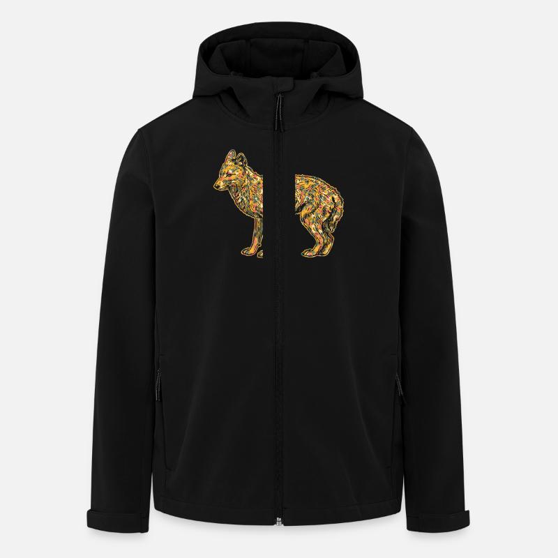 Coyote Geometric - Men’s Recycled Softshell Jacket by Stanley/Stella - black