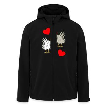 Chicken, chickens, poultry - Men’s Recycled Softshell Jacket by Stanley/Stella - black - Front - AI Model Male 185 light (185cm)