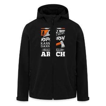 Großvater WENN OPA ES NICHT REPARIEREN KANN - Recycelte Männer Softshell-Jacke von Stanley/Stella - Schwarz - Vorne - AI Model Male 185 light (185cm)