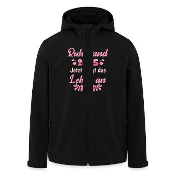RUHESTAND 2025 JETZT FÄNGT DAS LEBEN AN Lustig - Recycelte Männer Softshell-Jacke von Stanley/Stella - Schwarz - Vorne - AI Model Male 185 light (185cm)