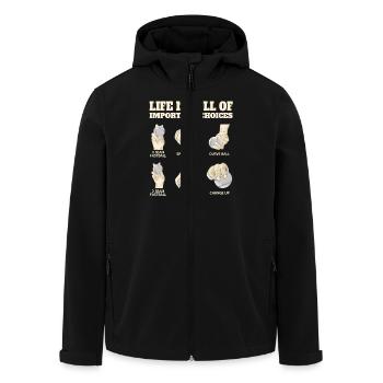 Life is full of important decisions - Men’s Recycled Softshell Jacket by Stanley/Stella - black - Front - AI Model Male 185 light (185cm)