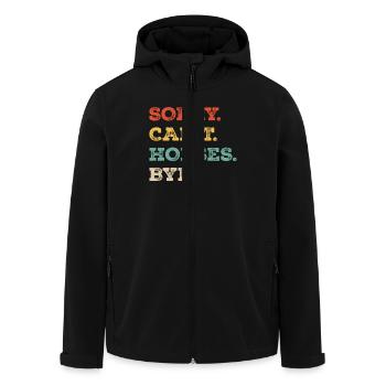 I'm sorry I can't Horses Goodbye - Men’s Recycled Softshell Jacket by Stanley/Stella - black - Front - AI Model Male 185 light (185cm)