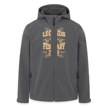 February 2019 Birthday Legend - Men’s Recycled Softshell Jacket by Stanley/Stella - anthracite - Front - AI Model Male 185 light (185cm)