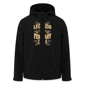 February 2024 Birthday Legend - Men’s Recycled Softshell Jacket by Stanley/Stella - black - Front - AI Model Male 185 light (185cm)