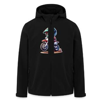 Motocross - Veste softshell homme en polyester recyclé Stanley/Stella - noir - Devant - AI Model Male 185 light (185cm)